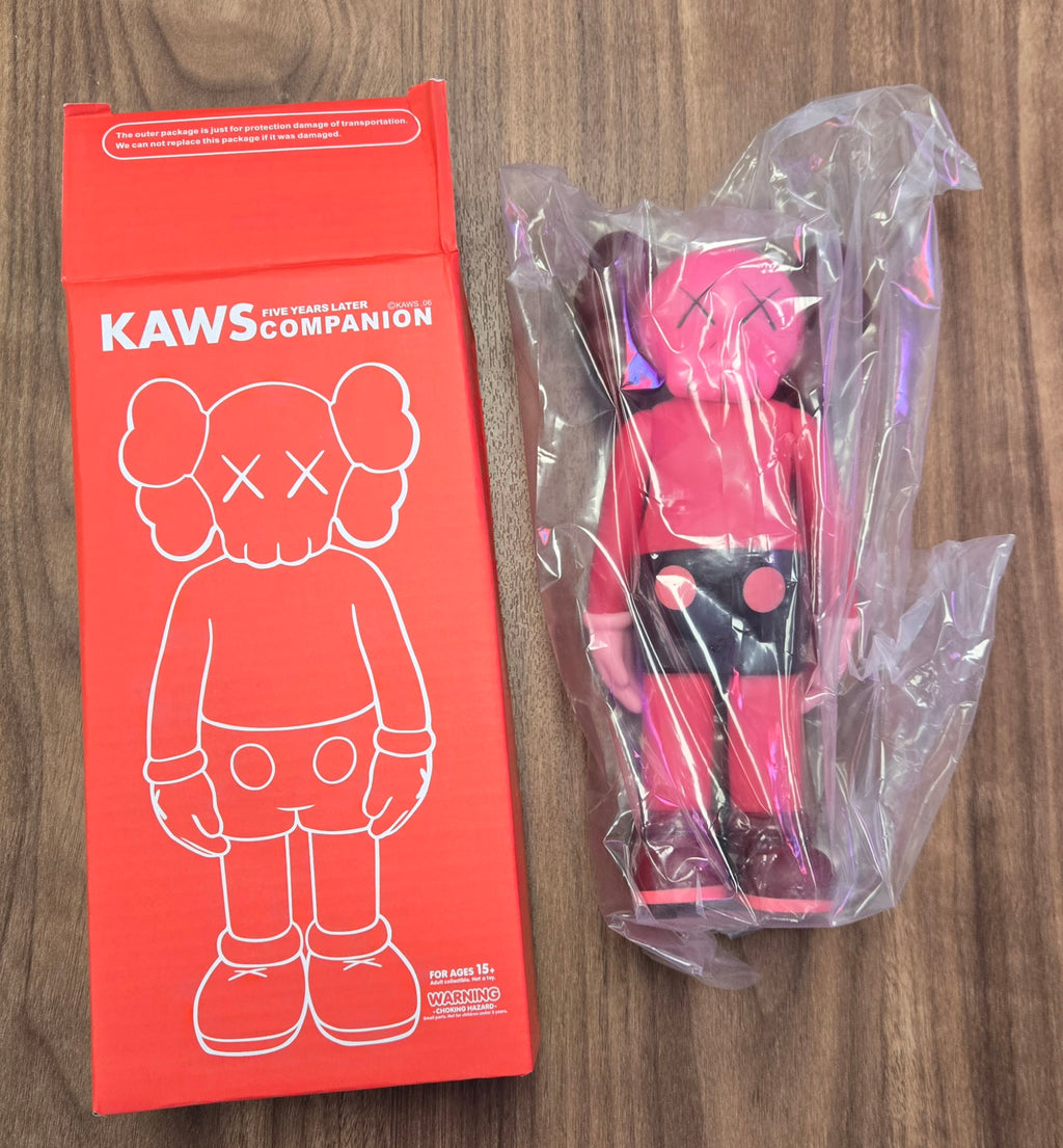 KAWS Five Years Later Companion Figure – Pink & Black Vinyl Collectible with Box