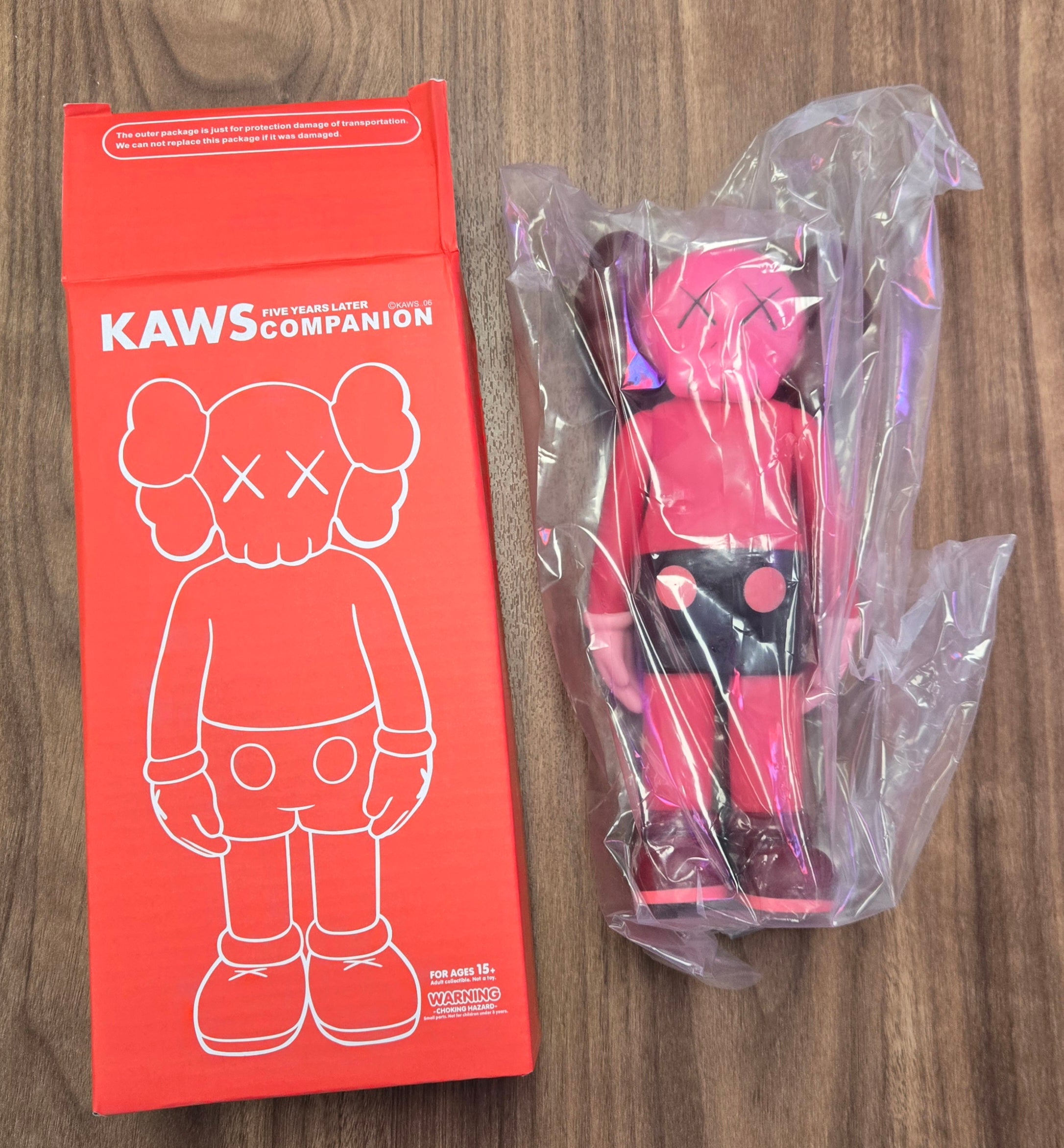 KAWS Five Years Later Companion Figure – Pink & Black Vinyl Collectible with Box