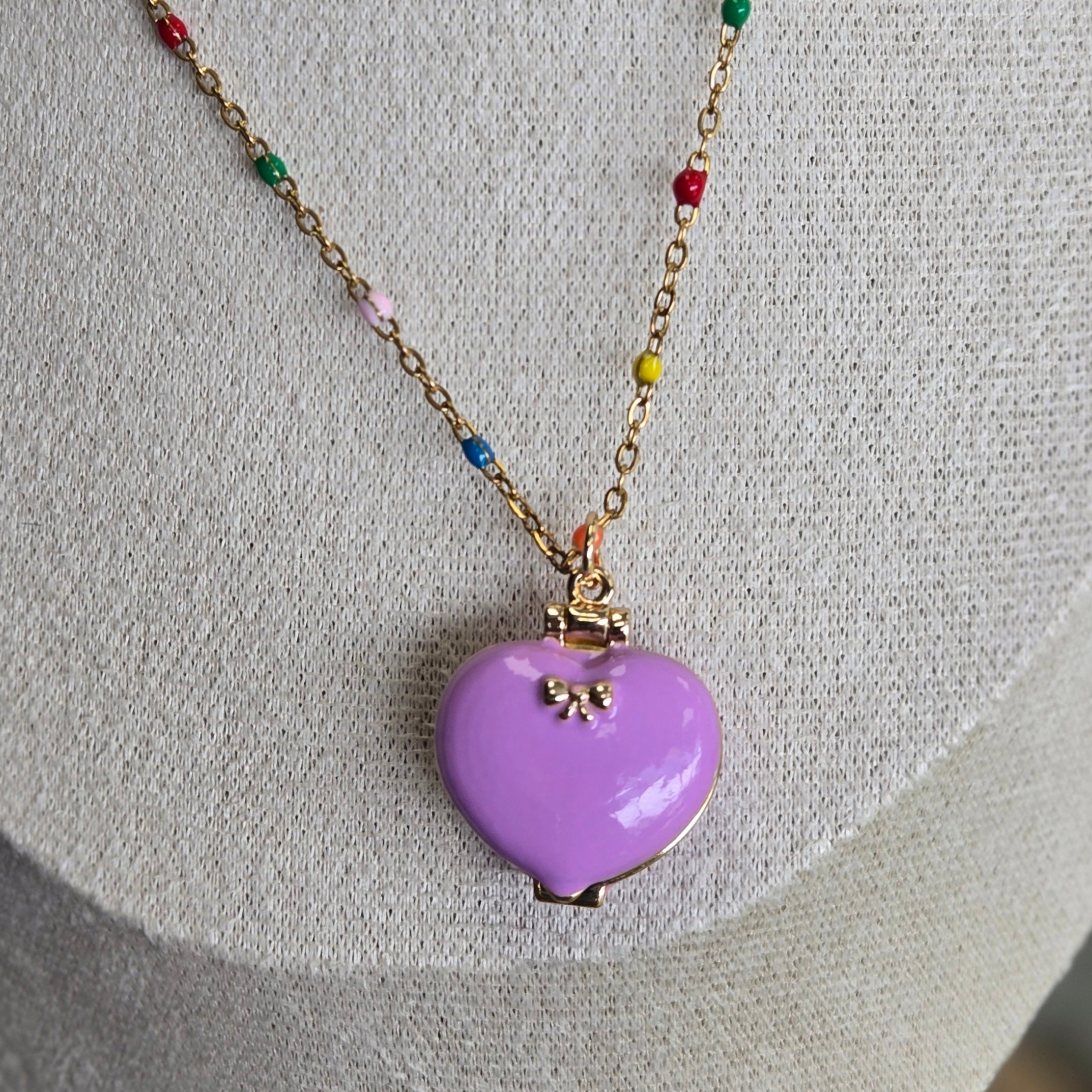 Mini Heart Playset Necklace with Tiny Doll