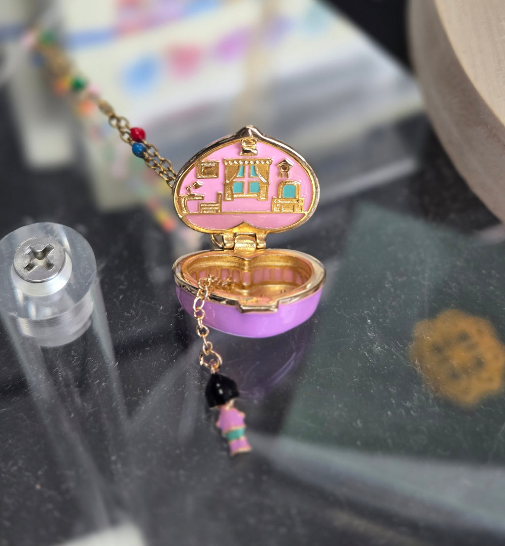 Mini Heart Playset Necklace with Tiny Doll