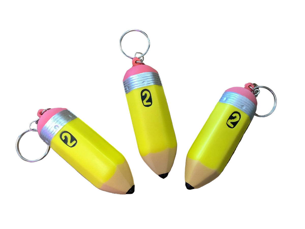 Number 2 pencil squishy keychain