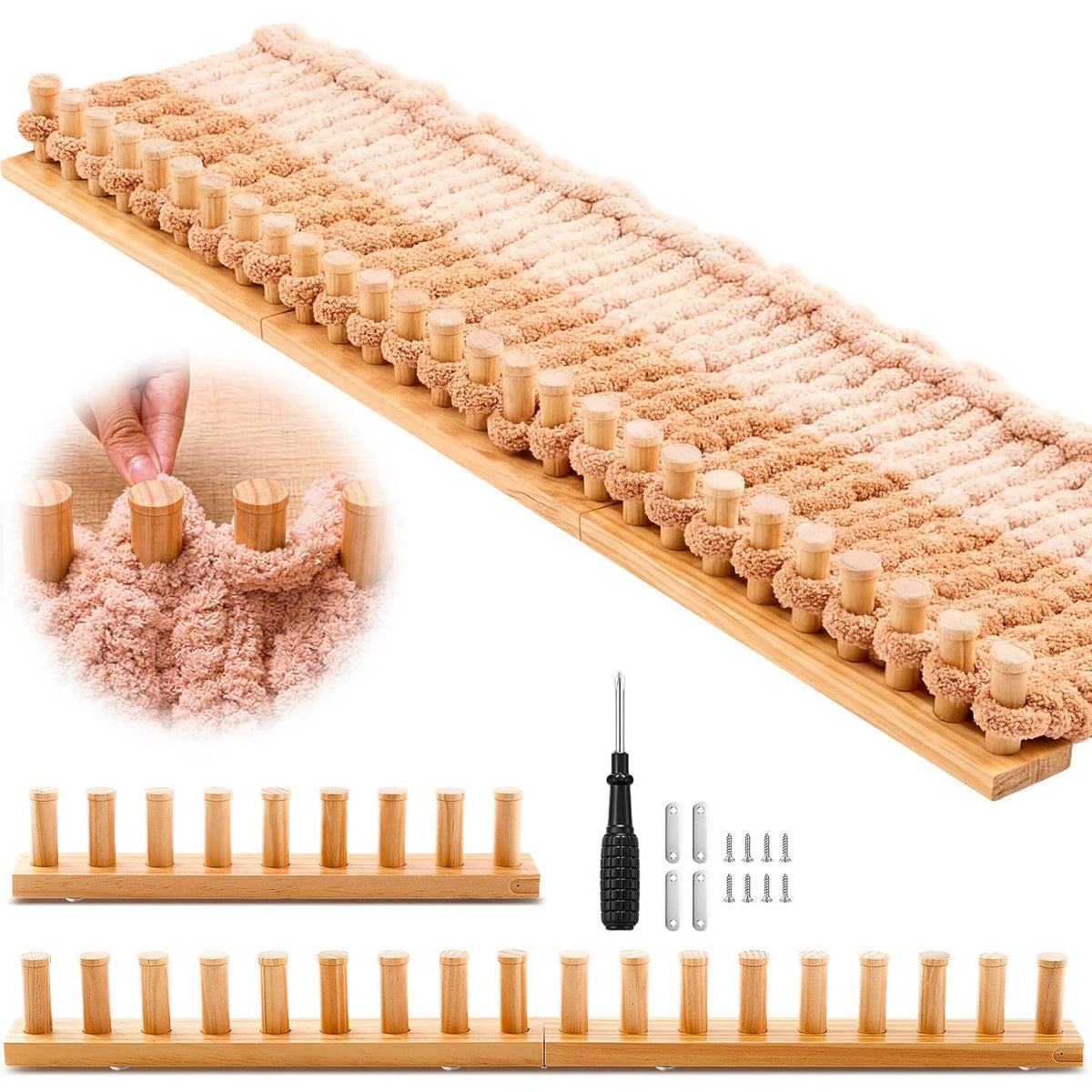 wooden chunky blanket knitting loom