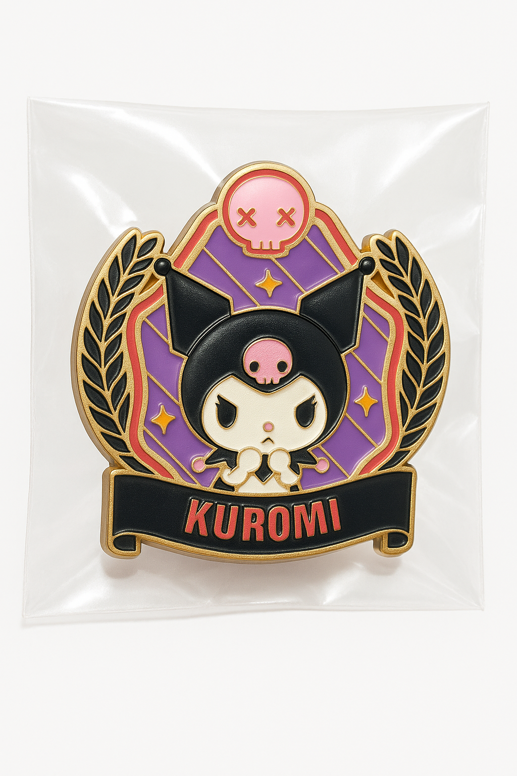 Kuromi logo enamel pin from Sanrio