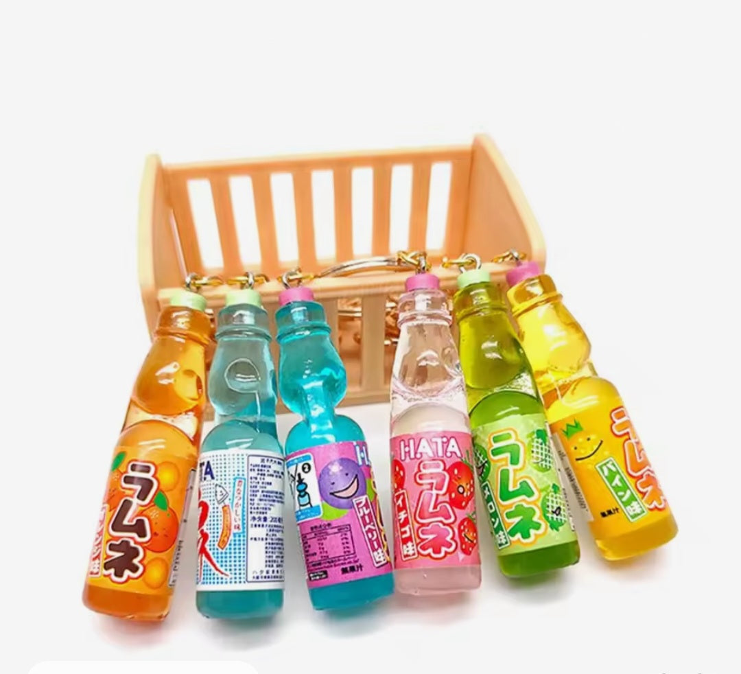 Hata Ramune soda bottle keycharm
