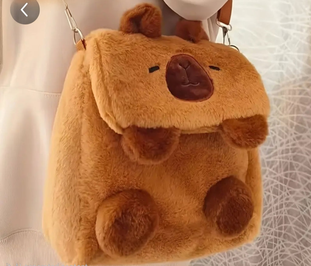 Capybara Plush Backpack – Soft, Cozy, and Totally Adorable!