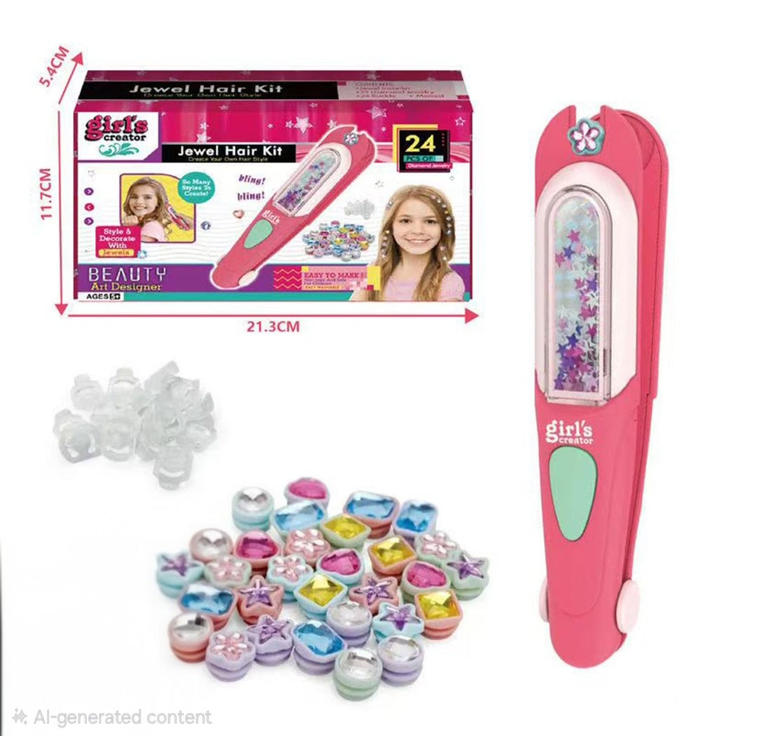 Jewel Hair Kit – 24 Piece Hair Gem Styling Set