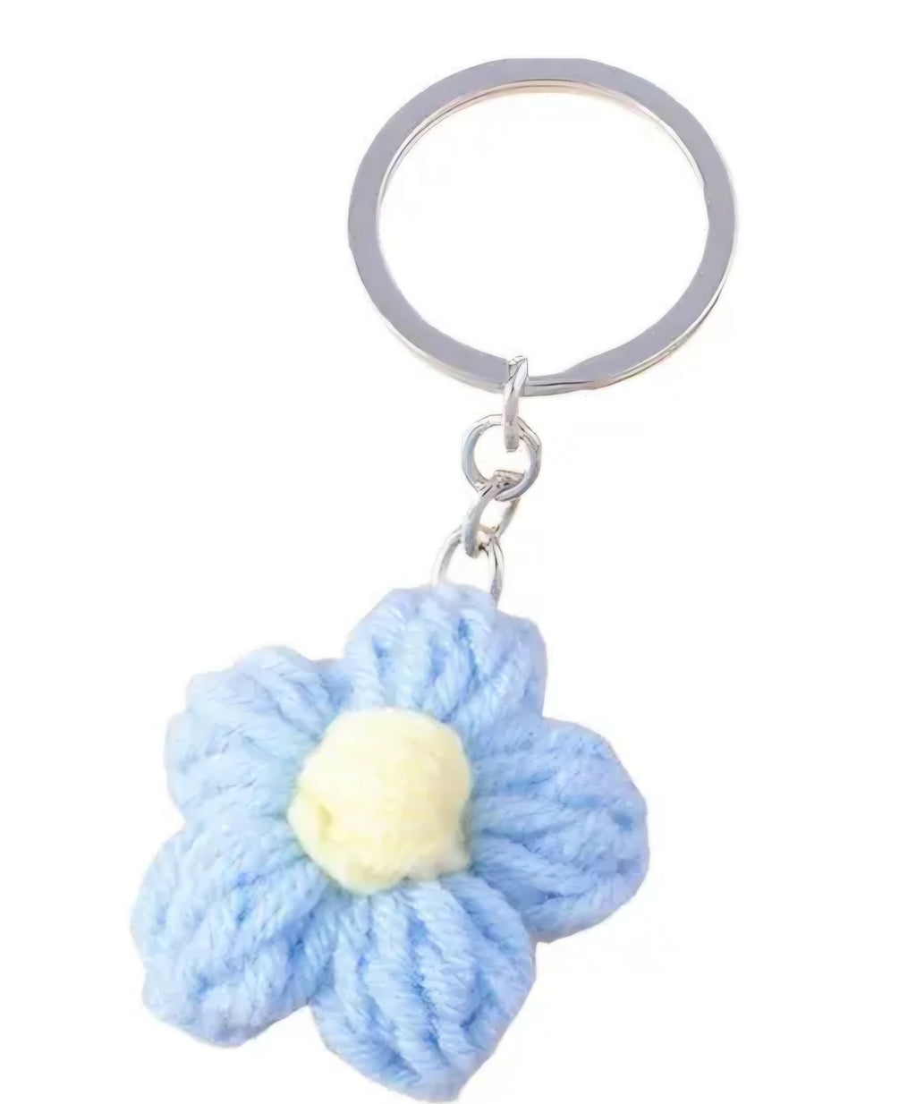 Petite Crochet Flower Keychain