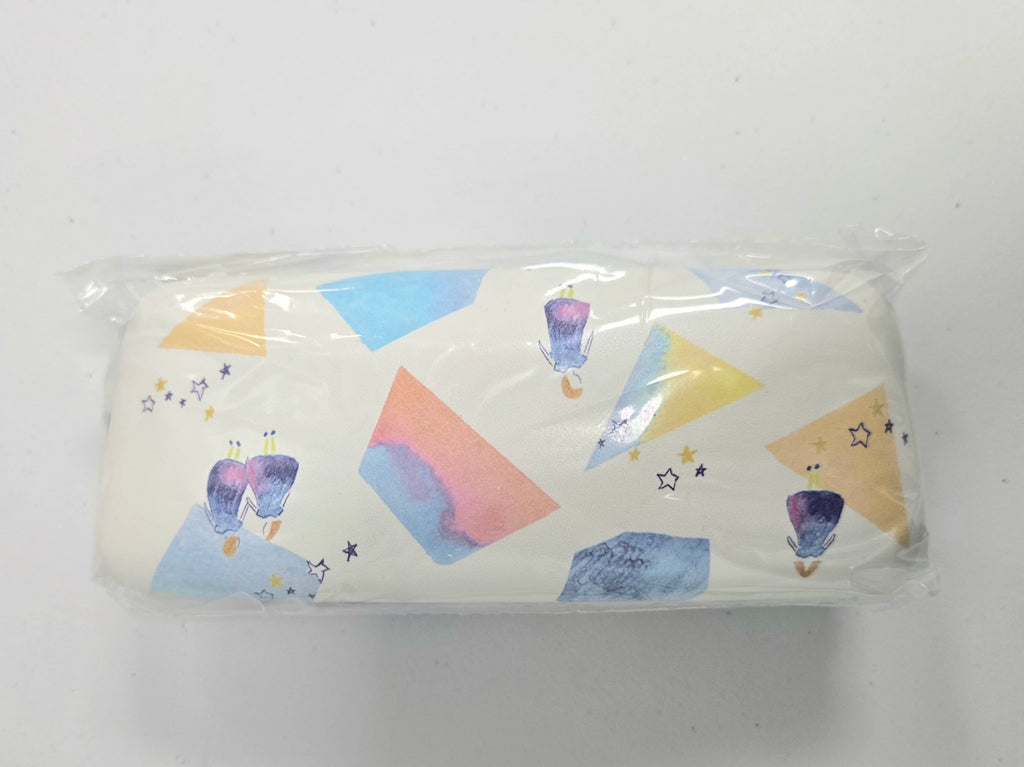 Friendshill Waksei Girls Ivory Eyeglass Case | Japanese Art Glasses Case | Tori Dori Watercolor Print | Picture Book Style