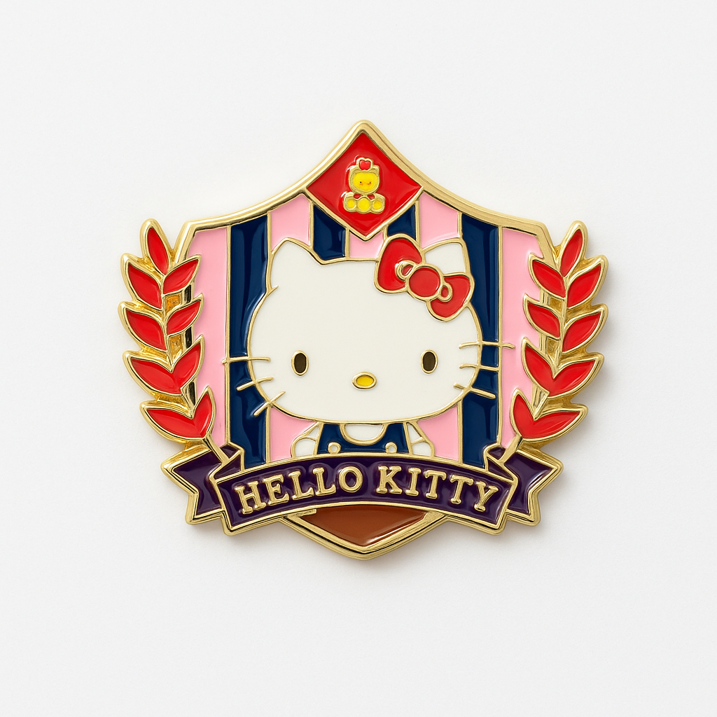 Hello Kitty logo enamel pin from Sanrio