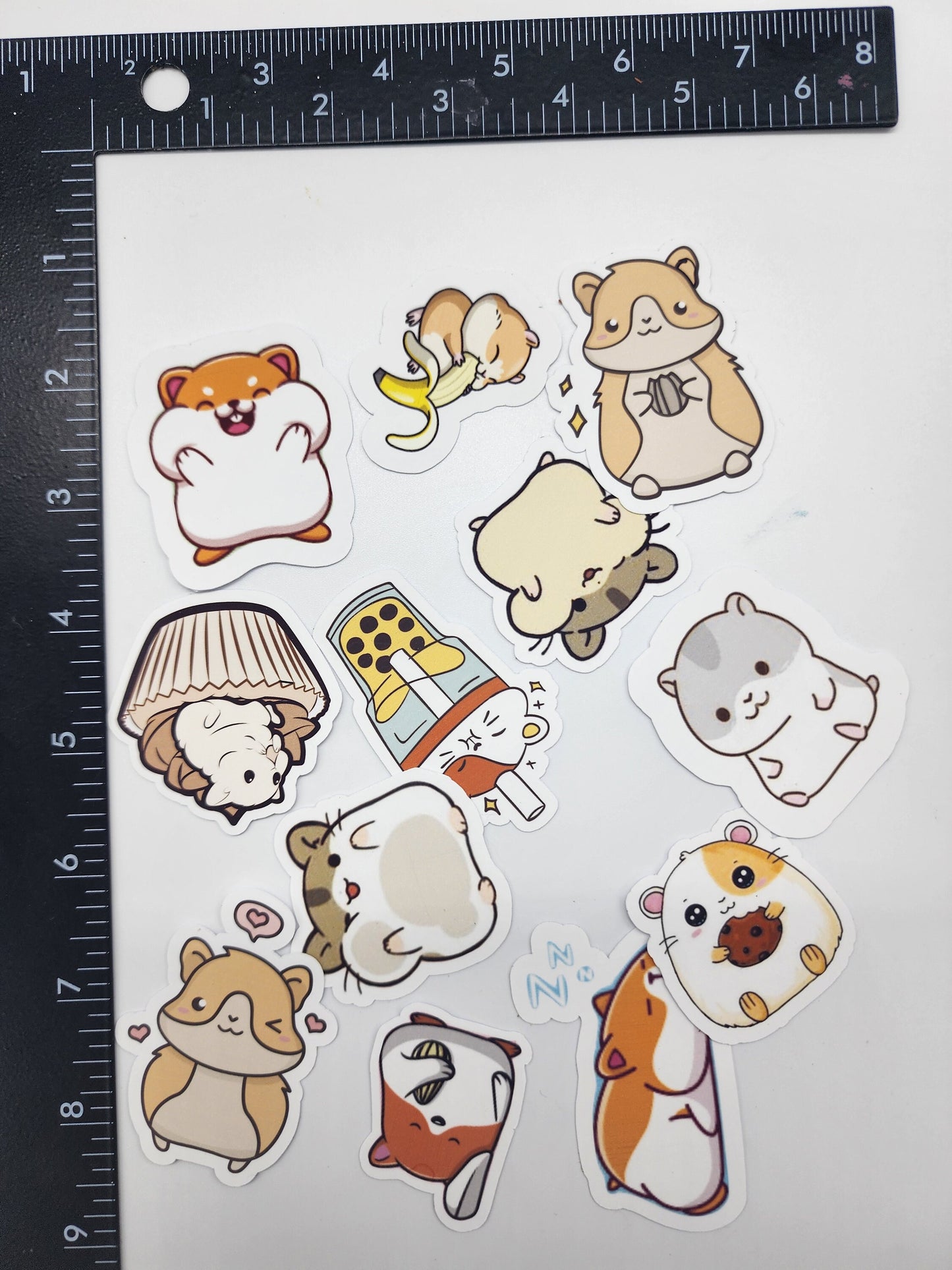 12 Handmade Hamster Stickers