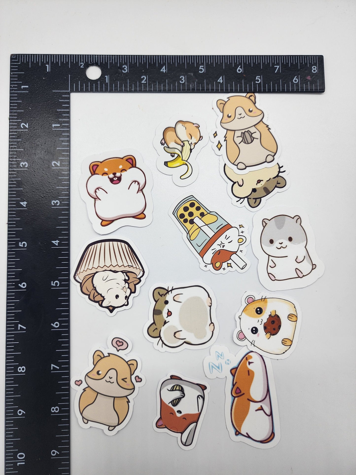12 Handmade Hamster Stickers