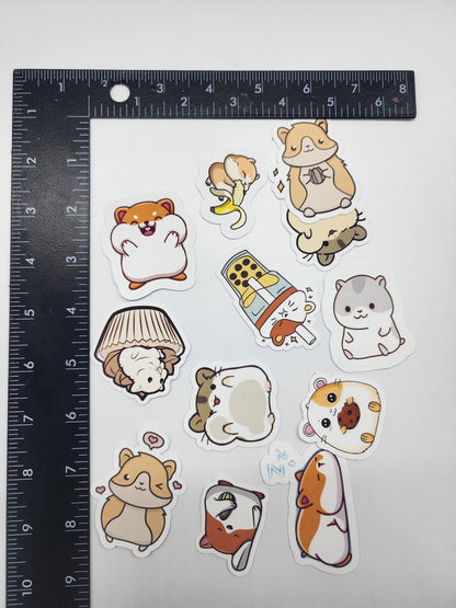 12 Handmade Hamster Stickers