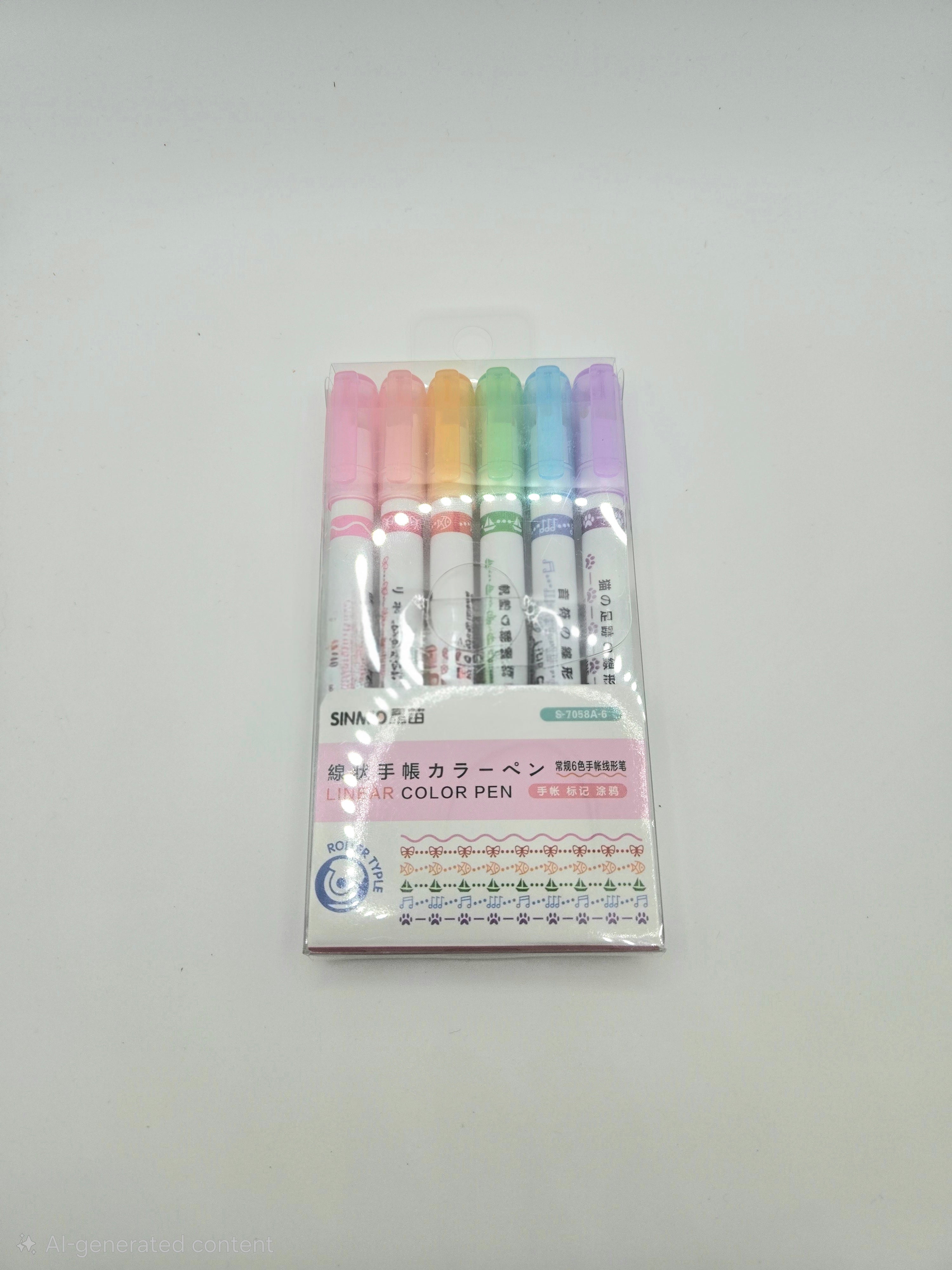 Pastel Stamp Marker Set | Kawaii Line Stamp Pens | Journaling & Planner Stamps | Cute Stationery Set