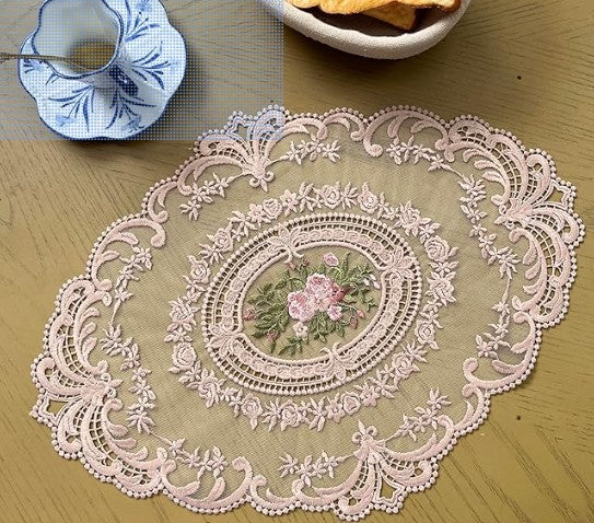 Vintage Style Lace Placemat | Single Decorative Lace Doily | French Cottage Table Decor
