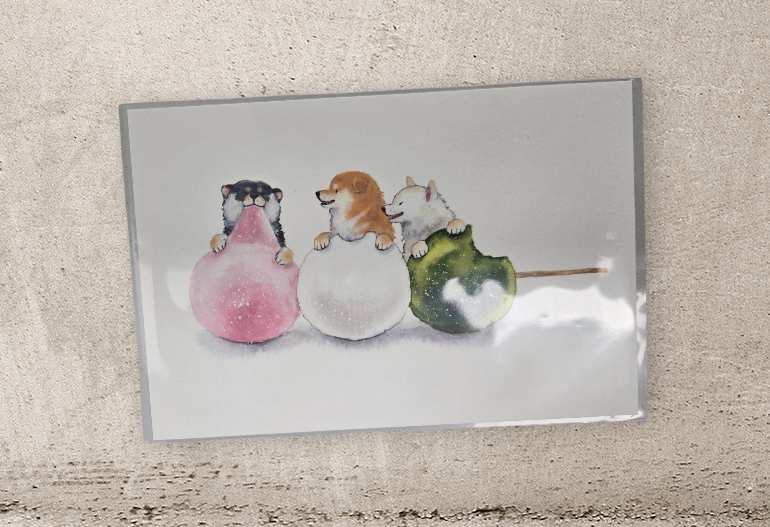 Japanese Postcard – Cute Dogs & Dango Illustration | Kawaii Stationery | Made in Japan
