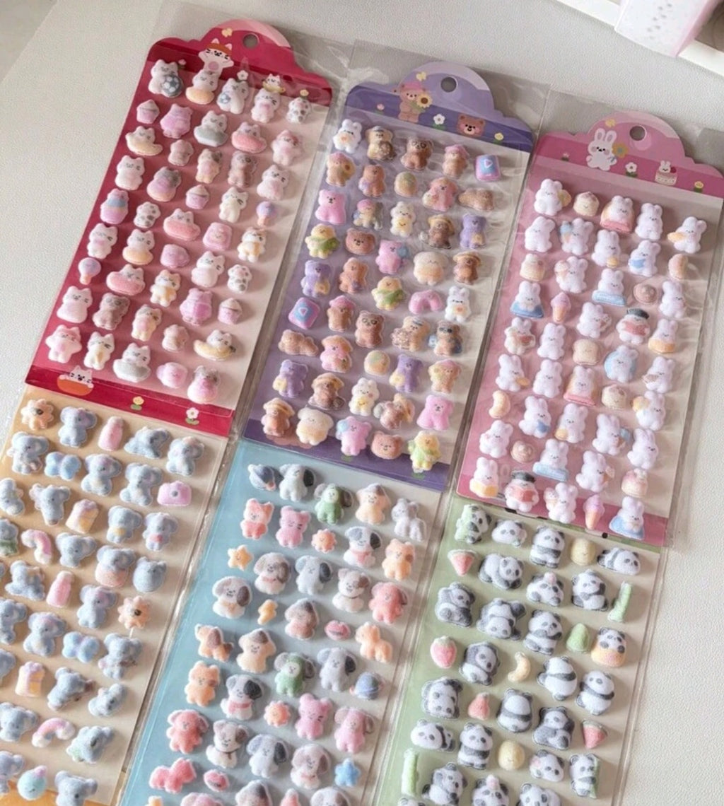 Flocked sticker