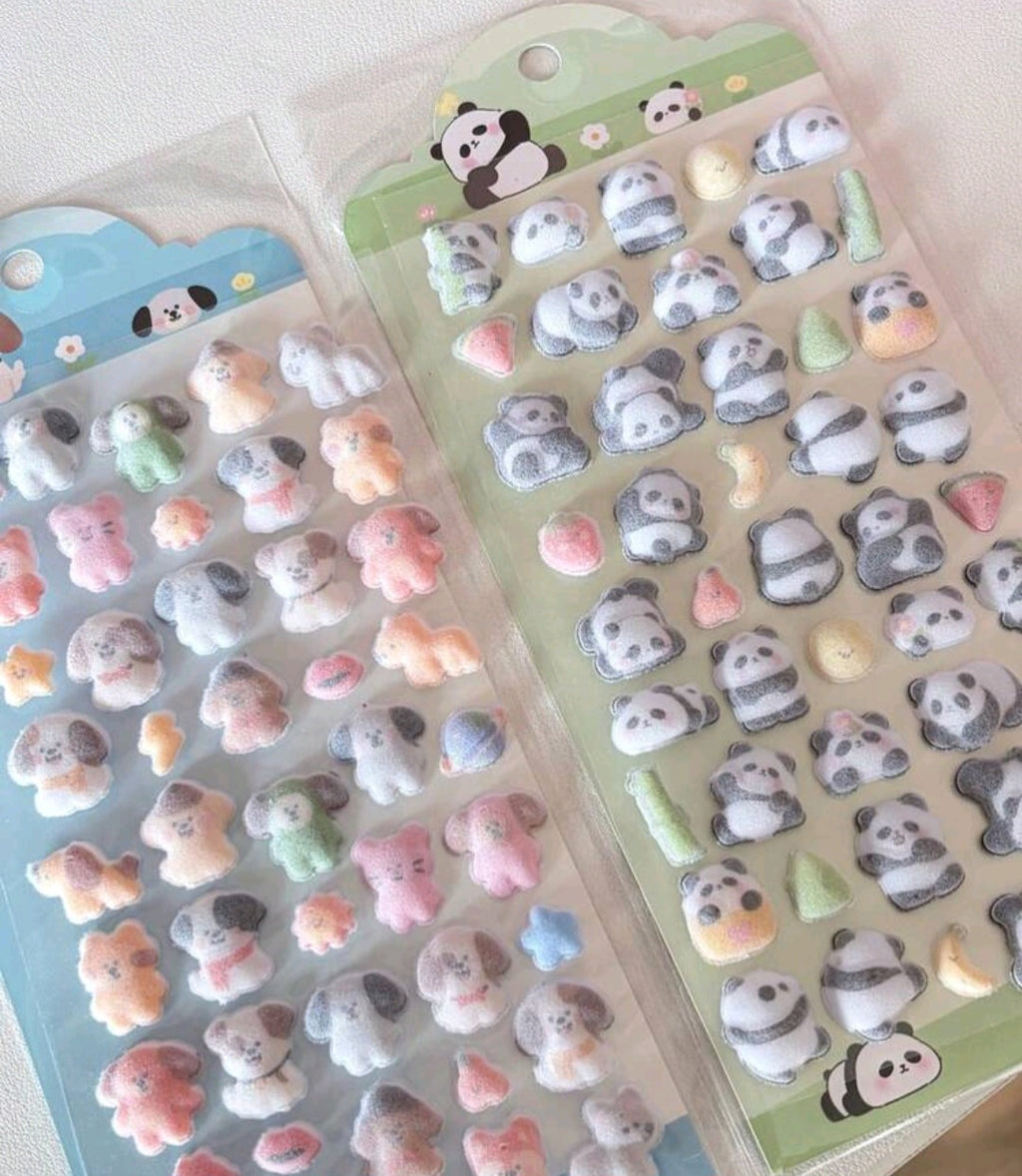 Flocked sticker