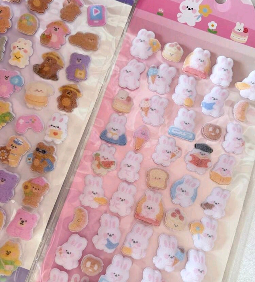 Flocked sticker