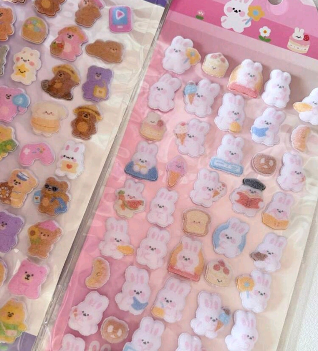Flocked sticker
