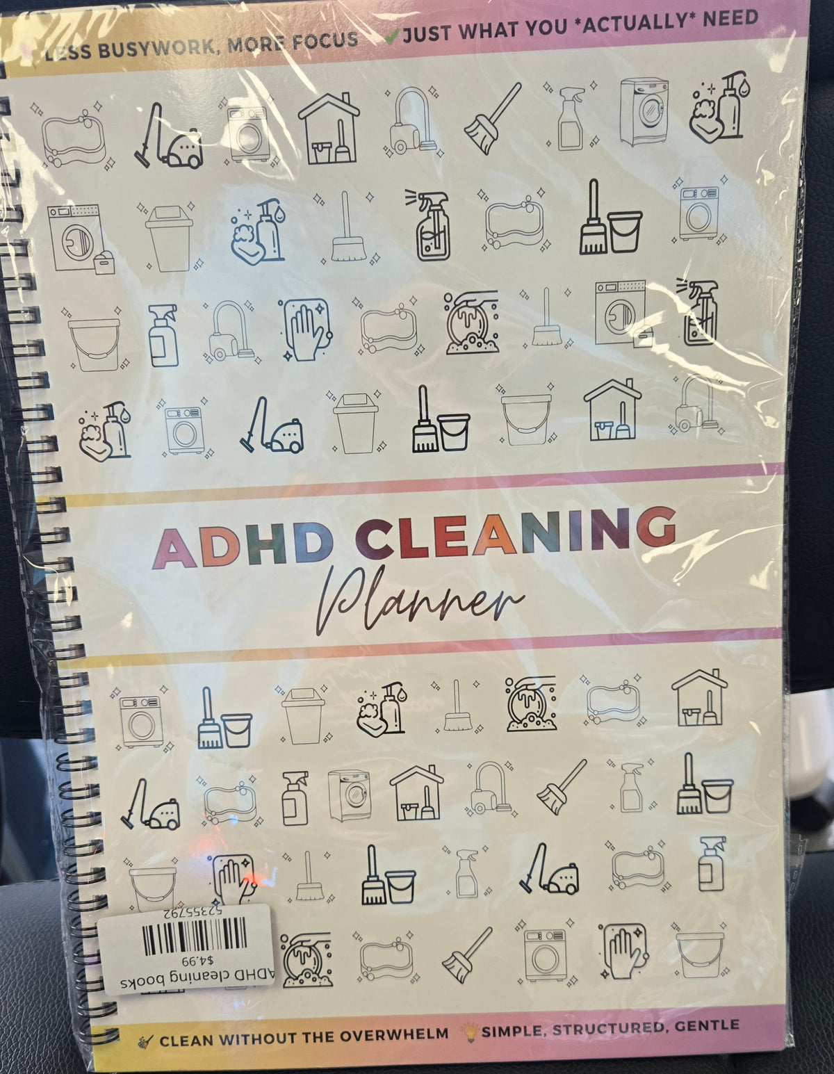 ADHD Cleaning Planner – Spiral-Bound Cleaning & Organization Workbook
