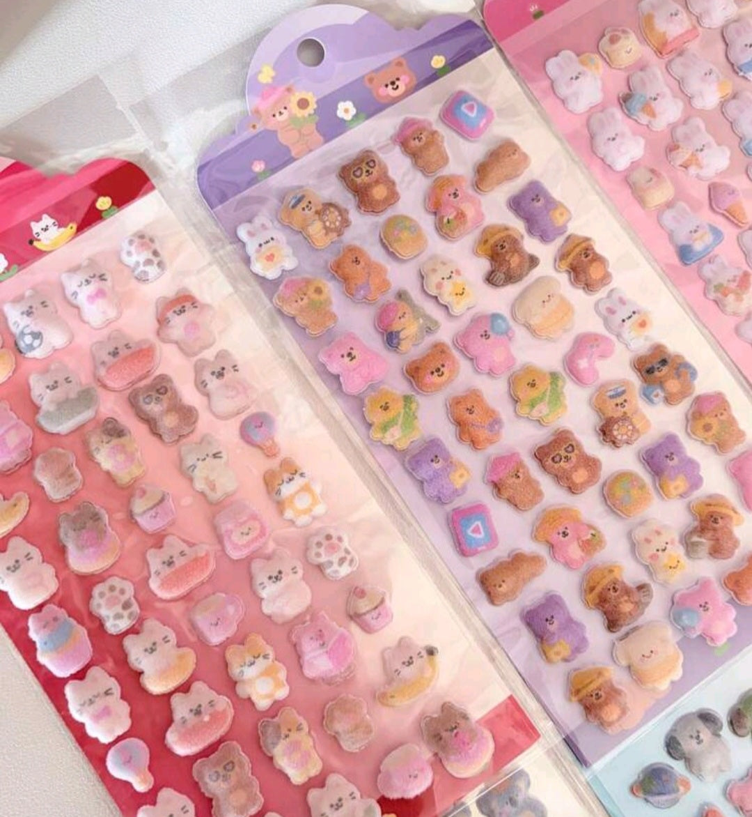 Flocked sticker