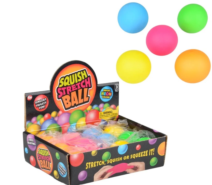Squish Stretch Ball – 2.5” Neon Fidget (Random Color)
