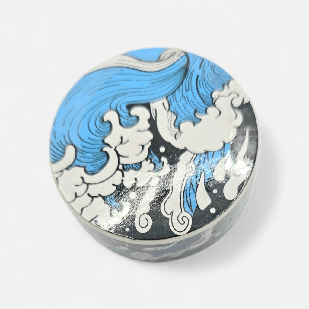 Japanese Wave Washi Tape | Blue Ocean Cloud Design | Aesthetic Journaling Tape | Japanese Stationery | Decorative Paper Tape